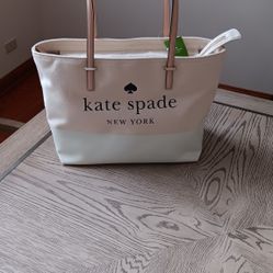 KATE SPADE New York "Remmi Ash St" Zip Top Canvas Tote Bag
