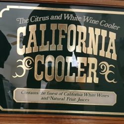 California Wine Cooler Glass With Wood Wall Decor