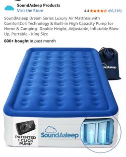 SoundAsleep King Size Luxury Air Mattress with ComfortCoil Technology & Built-in High Capacity Pump