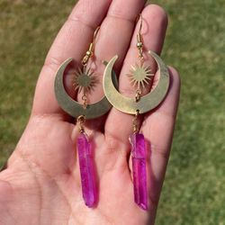 Pink quartz earrings 