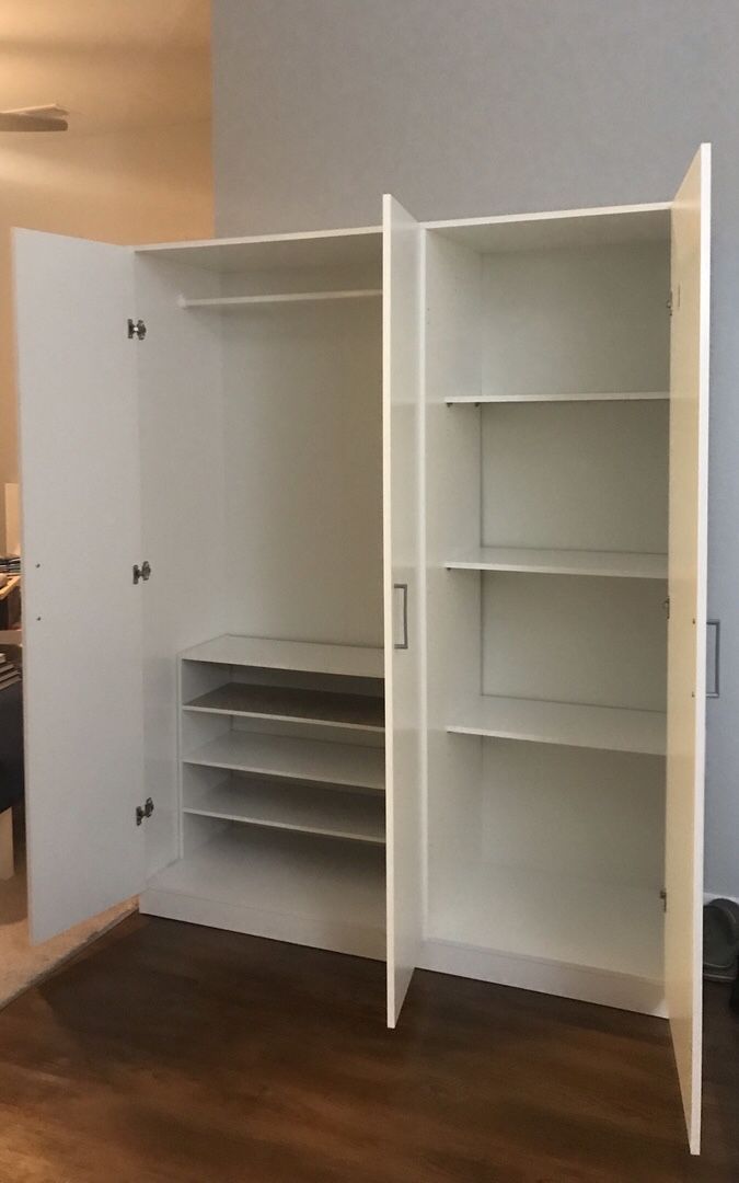 DOMBÅS Wardrobe, white, 140x181 cm