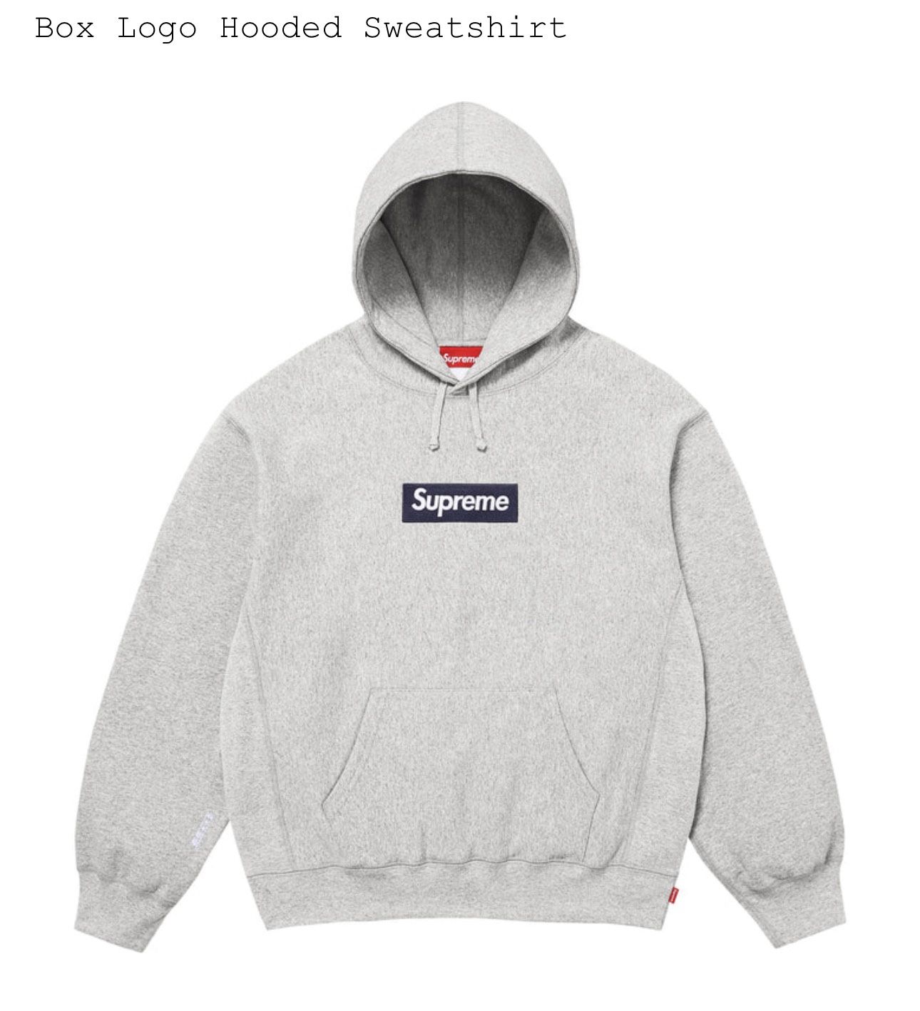 Supreme Grey Box Logo Hoodie Size M
