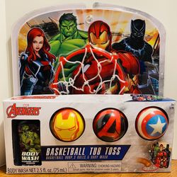 Kids 5-Piece Bathtub Basketball Sets — Avengers OR Spider-Man 