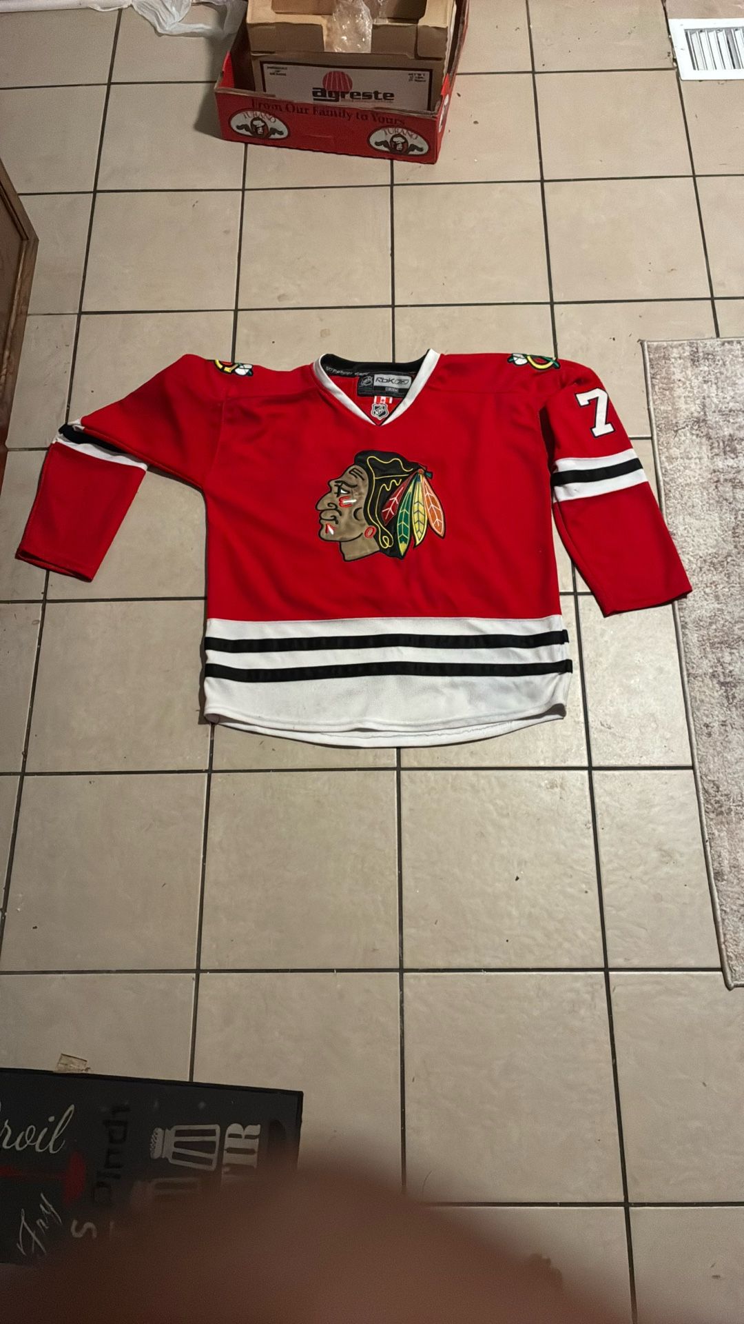 Red Artemi Panarin baggy Chicago Blackhawks Rebok hockey jersey #72