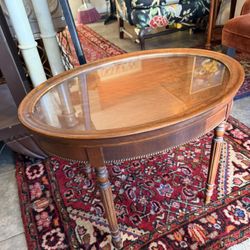 Antique Oval Glass Tray, Top Table