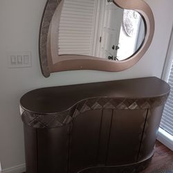 Vintage Mcm Postmodern Credenza Sideboard EntryConsole Cabinet With Mirror