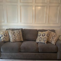 Gray Loveseat with Chaise