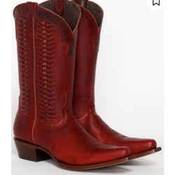 Shyanne Dark Red Leather Western Boots – Women’s 8.5