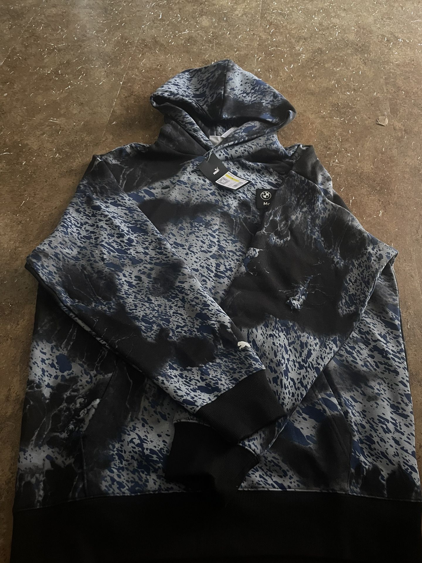 Puma Men BMW M Motorsport color splash all over print hoodie sweatshirt