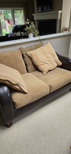 Two-Seat Loveseat Sofa with Throw Pillows