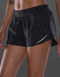 NEW Lululemon Size 2 Hotty Hot Lined 4" *SPECIAL EDITION OMEGA LOGO FOIL BLACK SALE