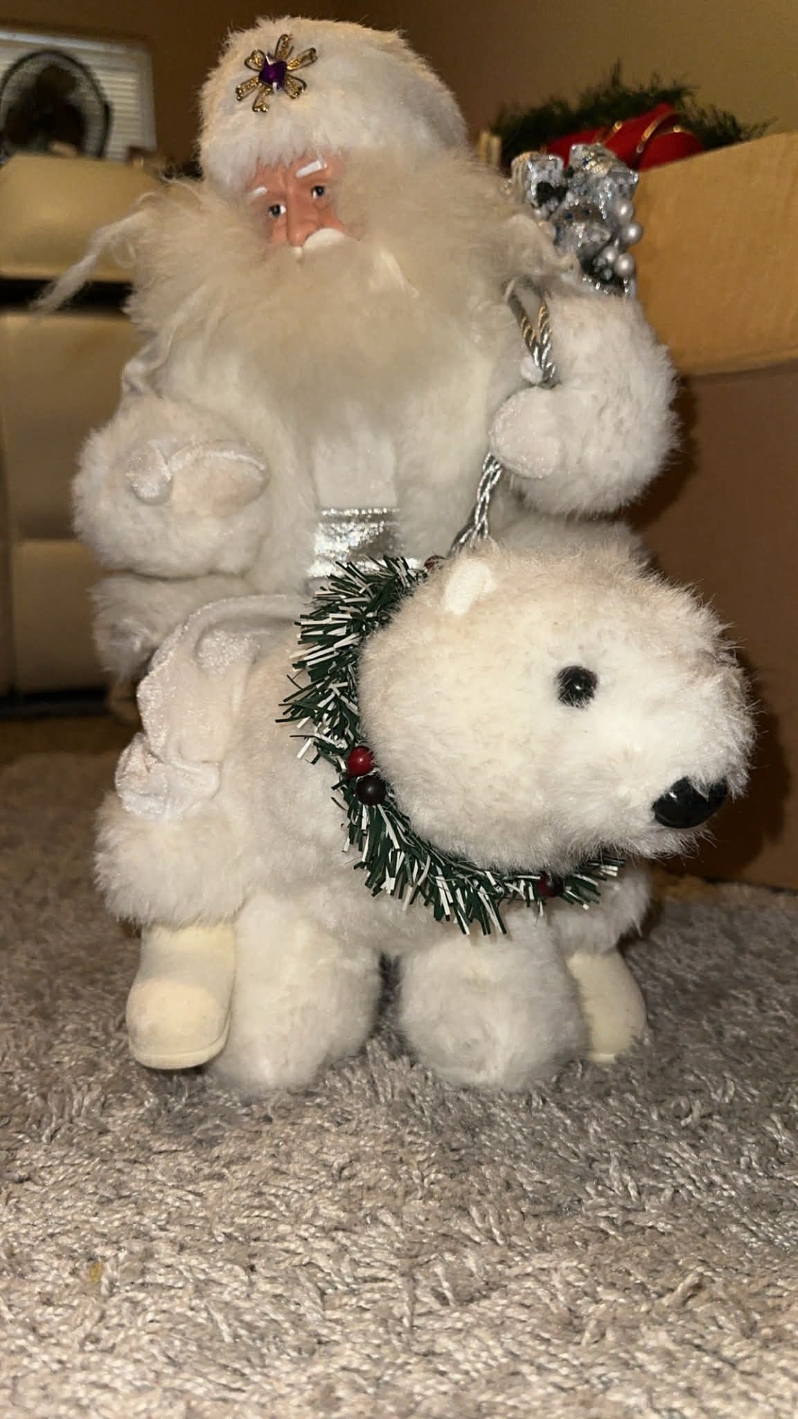 Christmas Santa Sitting On A Polar Bear