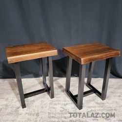 Backless Solid Wood Counter Stool Set