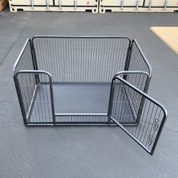 New in Box $80 Heavy Duty Pet Playpen with Plastic Tray, Dog Cage Kennel 4 Panels, 49x32x28 inches 