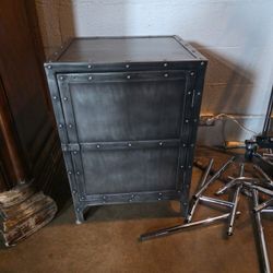 Industrial Style Wood Cabinet – Metal Look – Modern Accent Piece