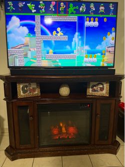 Chimenea y tv stand