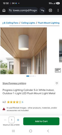 Progress Lighting 5-in White LED Flush Mount