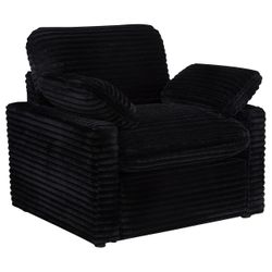 Collins Black Upholstered Power Recliner Chair
