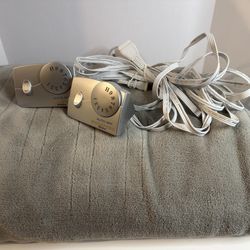 Biddeford Comfort Knit Fleece Heated Electric Blanket Queen Gray
