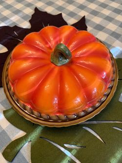 Ceramic Pumpkin Pie Server and Keeper