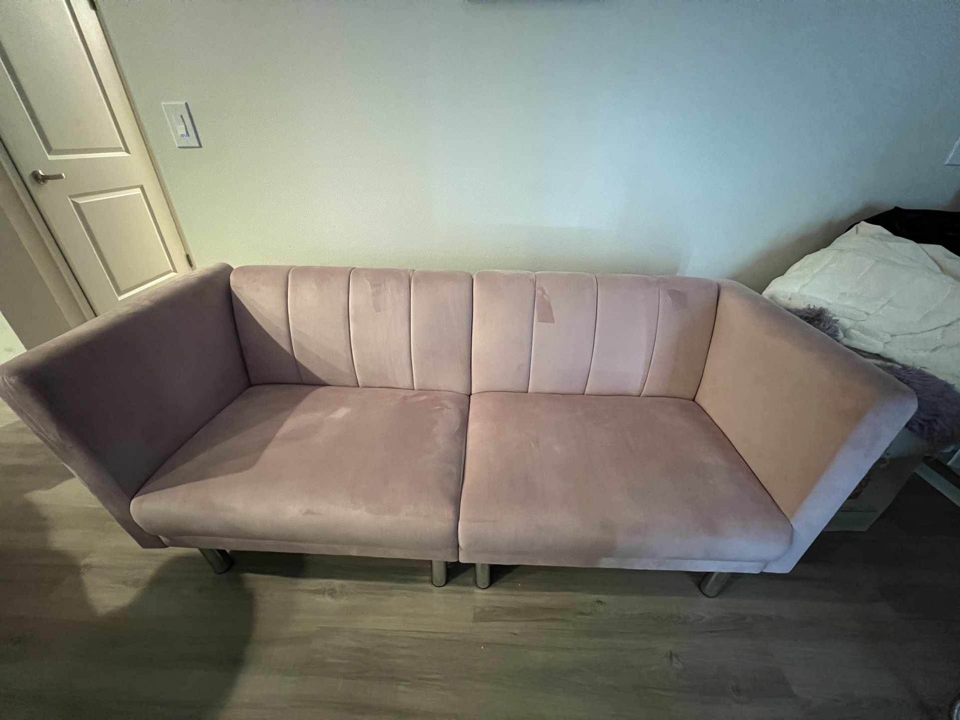 pink futon couch living room