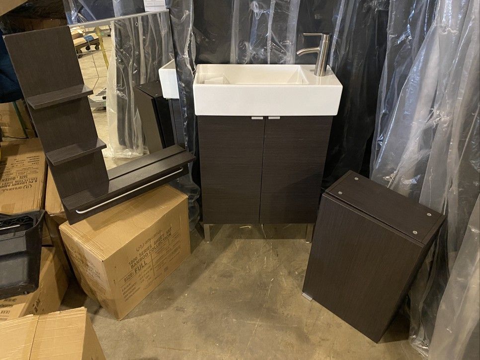 IKEA Lillangen Sink, Cabinet, and Mirror Set