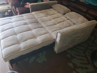 Convertible sofa bed very comfortable nice & comfy.  Less than 4 months very clean . Color is gray. 