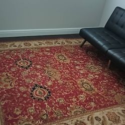 Macy’s Elvia Black Futon and Mohawk Persian Rug 