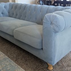 Steel Blue Quentin Chesterfield Sofa 
