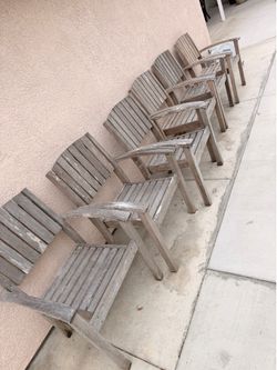 Patio teak chairs 6x