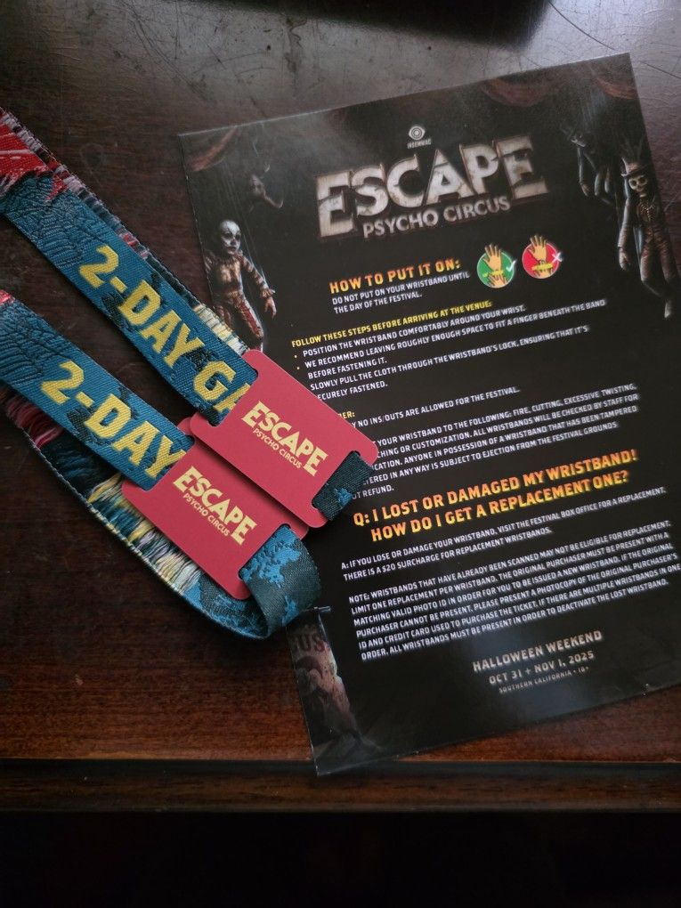 Insomiac Event Escape Psycho Cirscus 2025 Two Tickets For Sale