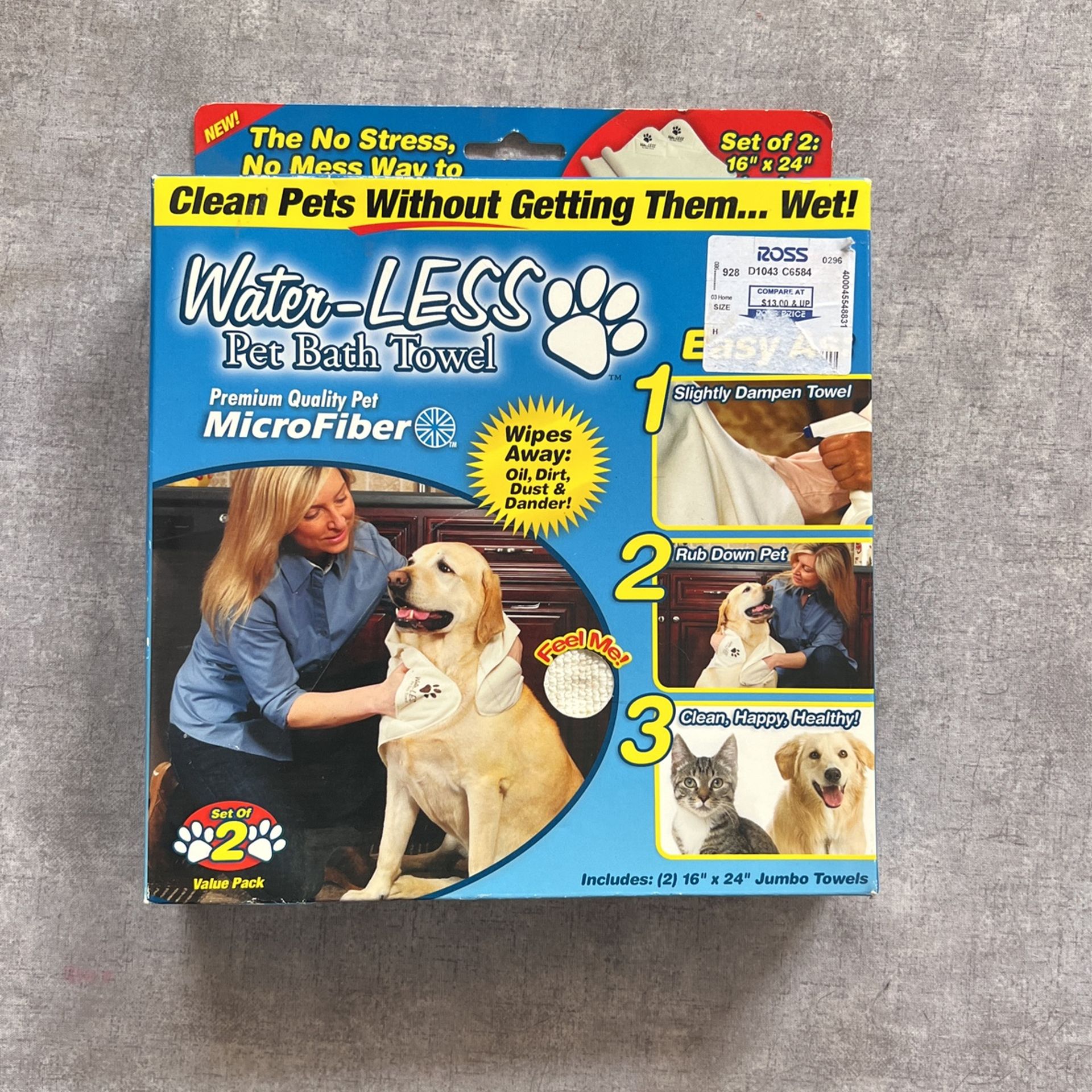 Waterless Pet Bath Towle Set Of 2