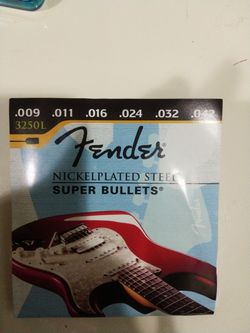 Fender Guitar Strings, 5 sizes, Nickel Plates Steel, Brand New
