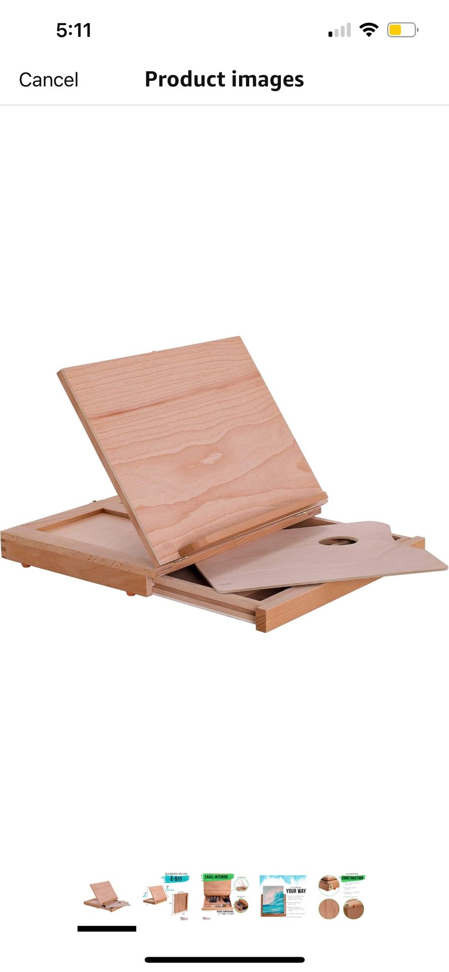 U.S. Art Supply Solid Solana Adjustable Wood Desk Table Easel with Storage Drawer