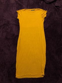Mustard bodycon dress