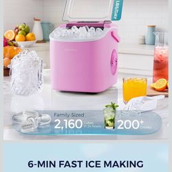 Pink Portable Quick Ice Maker