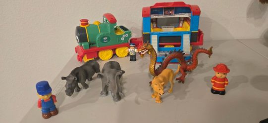 ​Assorted Toddler & Kids Toy Bundle: Train, Train Car, Safari Animals & Fantasy Figures