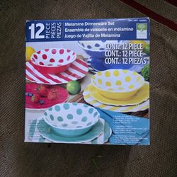 New Melamine Dinnerware Set 12pc