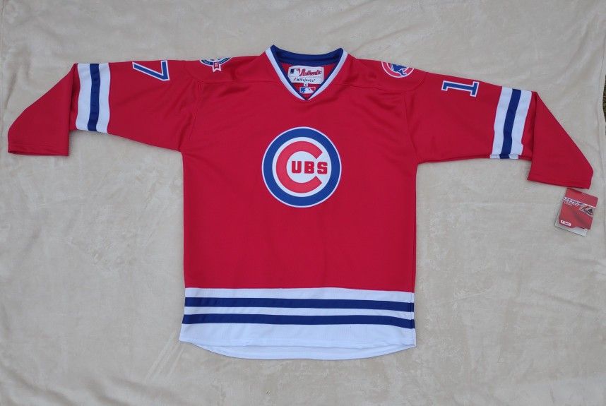 !!RARE!!Majestic Embroidered Chicago Cubs MLB NHL Hockey Jersey • #17 Bryant •