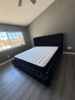 New In Box King Bed Frame With Mattress (Read Description Below)