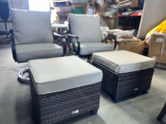 Get Upto 70% Off‼️Metal sofa swivel chair and leg rest Ottoman Set