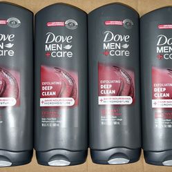 4 Dove Men+Care Deep Clean Micro Moisture Purifying Body Wash - 18 fl oz