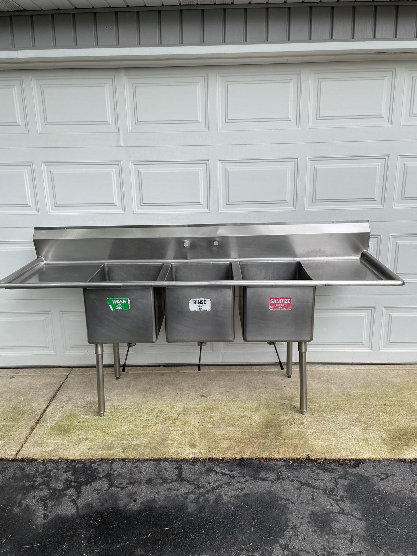 88x26 3 Compartment Stainless Steel Prep Sink