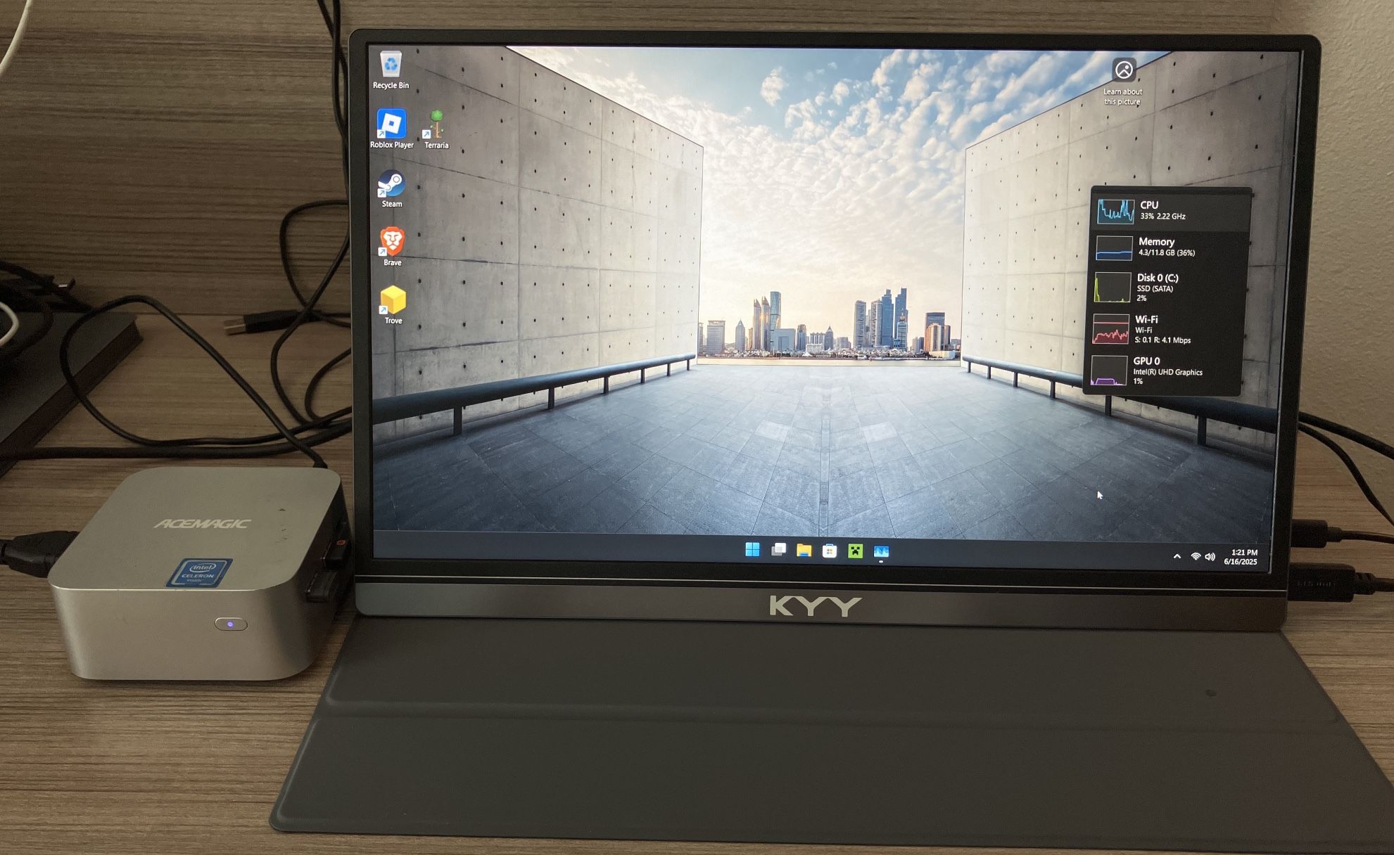 Portable Monitor & Windows 11 Mini PC (2 Items)