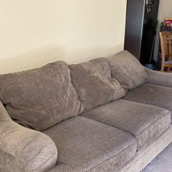 Brown Cloth Couch, Cushions Included 