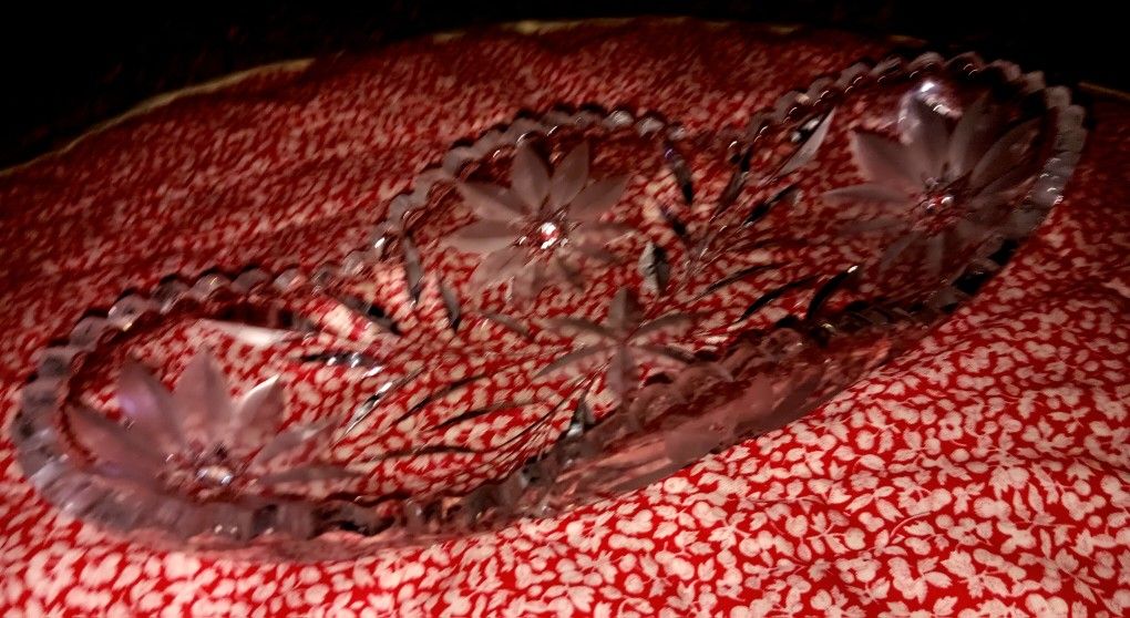Authentic Crystal Candy Dish 16 In Long And 7 N MO wide