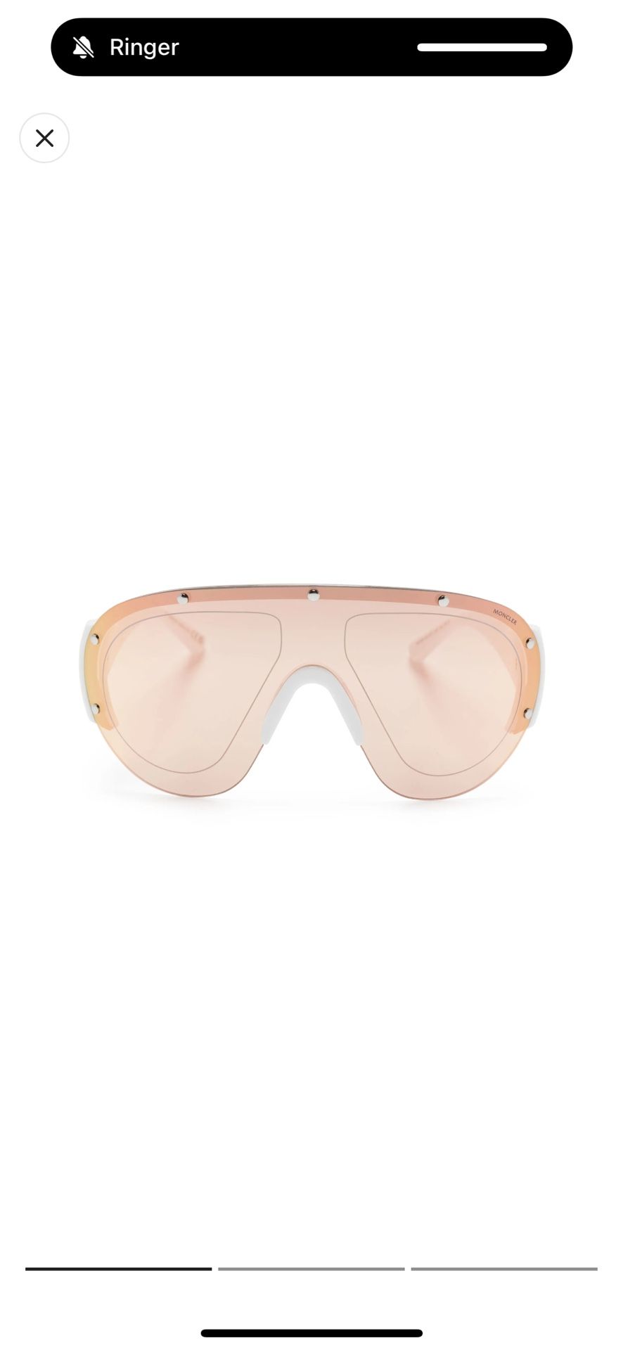 MONCLER Rapide 80MM ShIeld Sunglasses reflector lens eyewear oversized shades