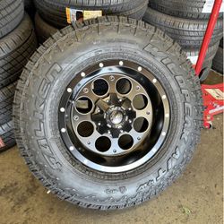 Fuel D525 Revolver 17x9 6x135 6x139.7 +01 Rims Tires Silverado Sierra 4Runner Tacoma GX460 GX470