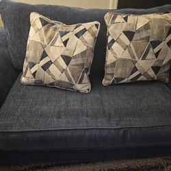 Loveseat W/ Twin Pullout, Blue