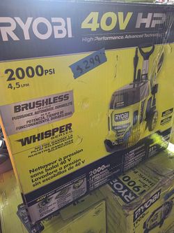 Ryobi 40V HP 2000 PSI Brushless Pressure Washer kit